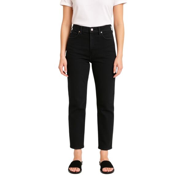 Levi's Women's Black High Waist Straight Leg Pockets Denim Jeans Pants Size 31 - Picture 1 of 6